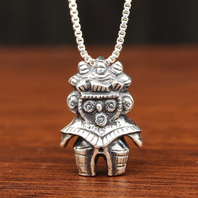 【縄文アクセサリーDo_goods】SILVER925 豆みみずく土偶ネックレス 700-110