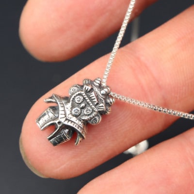 【縄文アクセサリーDo_goods】SILVER925 豆みみずく土偶ネックレス 700-110