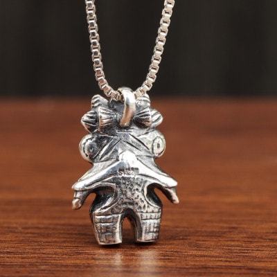 【縄文アクセサリーDo_goods】SILVER925 豆みみずく土偶ネックレス 700-110