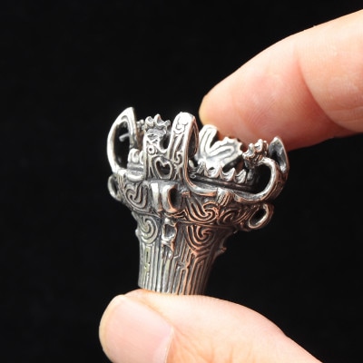 【縄文アクセサリーDo_goods】SILVER925 2作目の火焔型土器オブジェ 700-204
