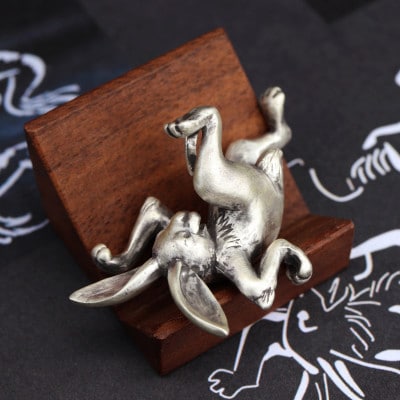 【縄文アクセサリーDo_goods】シルバー925製 鳥獣戯画のうさぎオブジェ　700-209