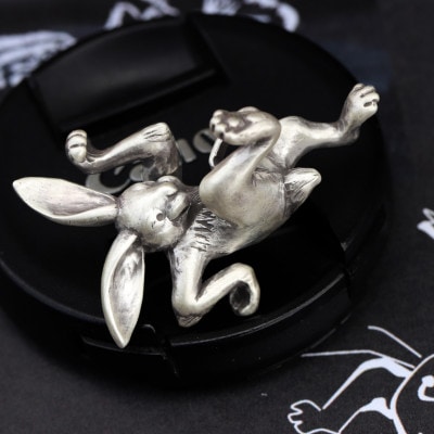 【縄文アクセサリーDo_goods】シルバー925製 鳥獣戯画のうさぎオブジェ　700-209