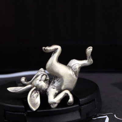 【縄文アクセサリーDo_goods】シルバー925製 鳥獣戯画のうさぎオブジェ　700-209