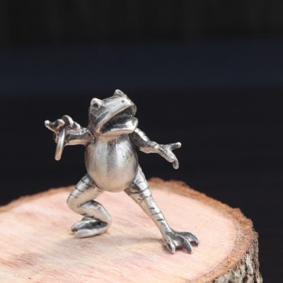 【縄文アクセサリーDo_goods】シルバー925製 鳥獣戯画 かえるのペンダント中 700-211