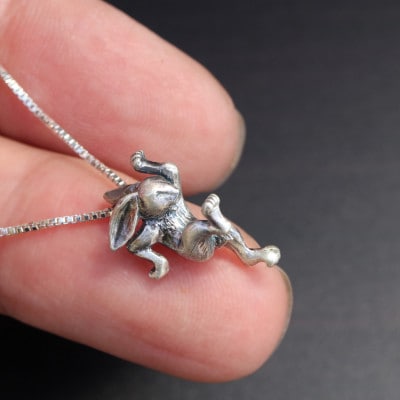 【縄文アクセサリーDo_goods】シルバー925製 鳥獣戯画 うさぎのネックレス小 700-213