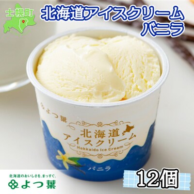 北海道 よつ葉 アイスクリーム バニラ 12個 コクのある濃厚な牛乳 十勝 士幌町【Y05】 | ふるさと納税のお礼品