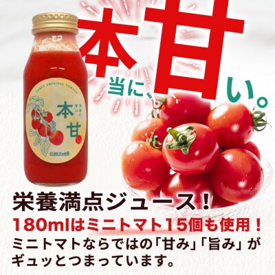 本甘トマトジュース 180ml×6本 食塩不使用100%トマトジュース 十勝 士幌町【F11】