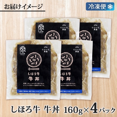 北海道 道の駅 しほろ牛 牛丼の具 160g×4パック 牛肉と野菜の旨味 十勝 士幌【L45】