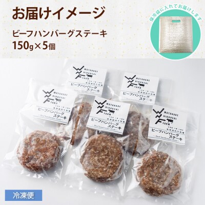 渡邉肉牛牧場 ハンバーグステーキ 150g×5個 計750g ビーフ100% 十勝 士幌町【W02】