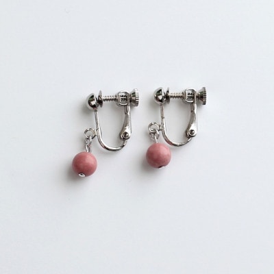 バラ輝石　イヤリング(シルバー)