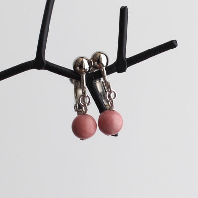 バラ輝石　イヤリング(シルバー)