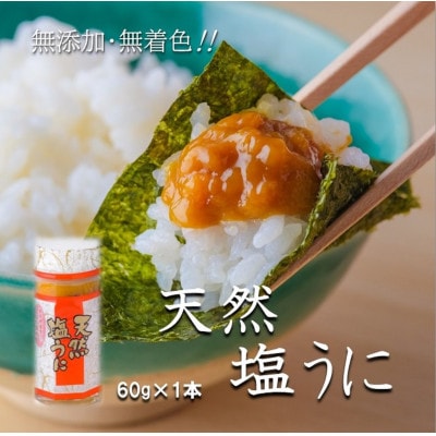 【北三陸産生うに100%使用】天然塩うに 60g×1本 ミョウバン不使用