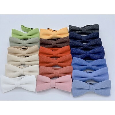 クラバットユキジ製　デニム蝶ネクタイ(ライトライムグリーン)