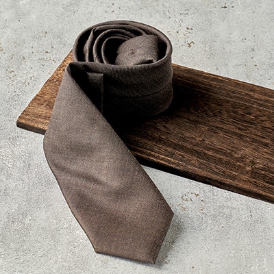 イタリア産WOOL100%ネクタイ/ブラウン