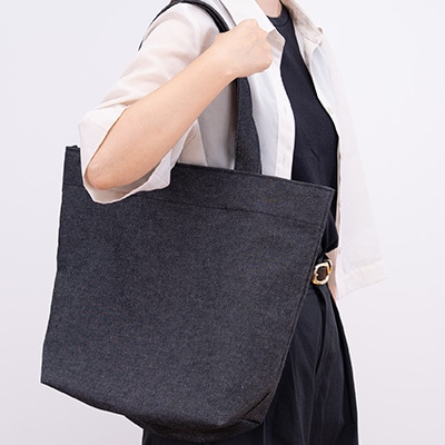 11オンス岡山デニムのトートバッグ/ブラック