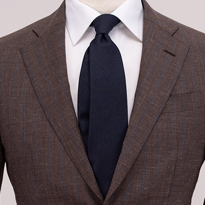 イタリア産ウール生地ネクタイ・メランジネイビー