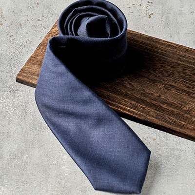 イタリア産ウール生地ネクタイ・メランジネイビー