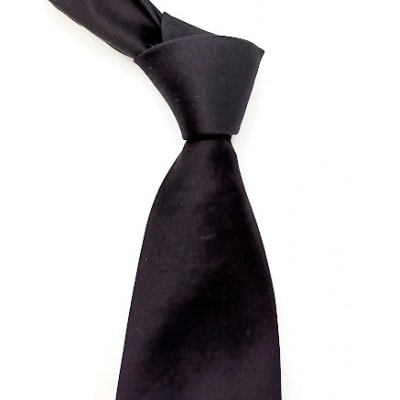 【ロングサイズ】黒フォーマルタイ・シルク100%