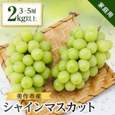 【家庭用】美作市産シャインマスカット　2kg以上(3～5房)