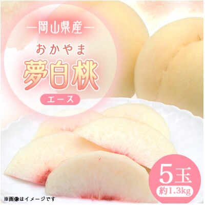 岡山県産おかやま夢白桃5玉【エース】