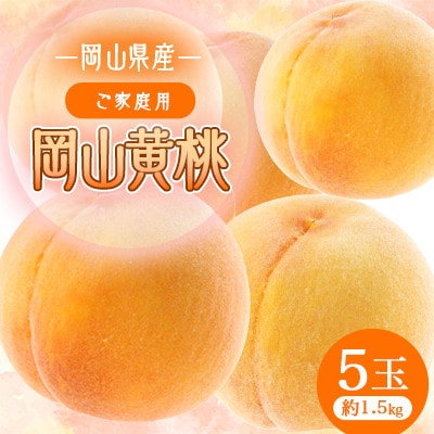 岡山黄桃　5玉　【ご家庭用】1.5キロ