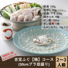 吉宝ふぐ【梅】コース(30cmプラ皿盛り・2～3人前) | ふるさと納税のお礼品