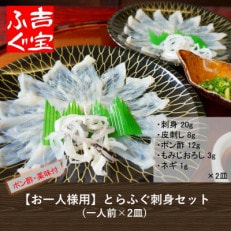 【お一人様用】とらふぐ刺身セット(一人前×2皿)『ポン酢/薬味付き』