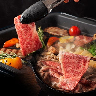 くまもと黒毛和牛【藤彩牛】2種食べ比べ(バラ焼肉用・ローススライス)(計500g)(上天草市)