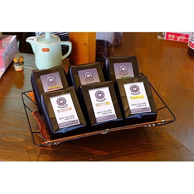 自家焙煎、人気のコーヒー200g×6個入セット(細挽)