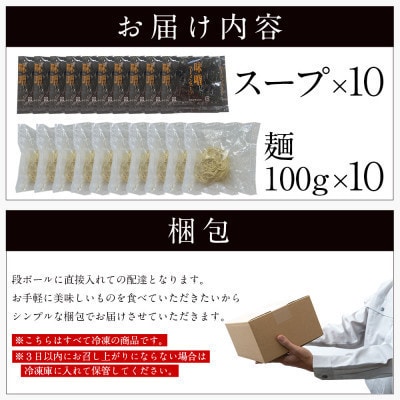 福岡県産ラー麦100%ラーメン 味噌 濃縮スープ40g×10袋・麺100g×10玉(粕屋町)
