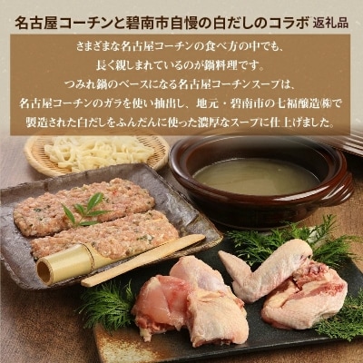 元祖白だし濃厚スープ 名古屋コーチンつみれ鍋セット3～4人前きしめん付 H001-071