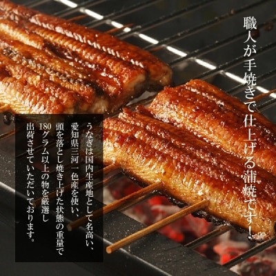 三河一色産 鰻の蒲焼き 3尾 計540g以上 うなぎ処はちすか H026-031