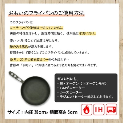 (某テレビ番組で紹介されました!) おもいのフライパン 20cm H051-172