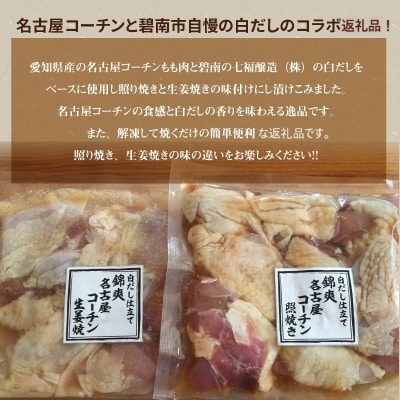  白だし仕立て　名古屋コーチン照り焼き・生姜焼き味比べセット　H001-073