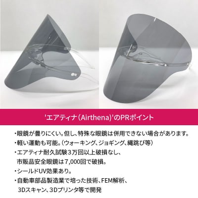 眼科医監修 軽量・スタイリッシュ・曇りにくいフェイスシールド スモーク2枚セット H135-004