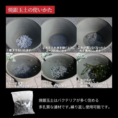 三河焼の職人が作るめだか鉢(睡蓮鉢尻丸 手造り 15号 いぶし