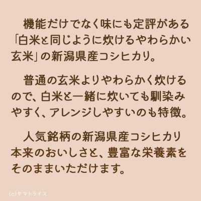やわらかい玄米 新潟県産コシヒカリ 900g×4袋　H074-643
