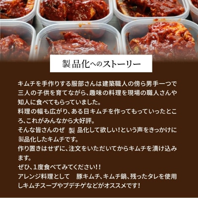 手作り キムチ3点セット 白菜×らっきょう×さきいか 無添加無着色 国産野菜使用　H129-018