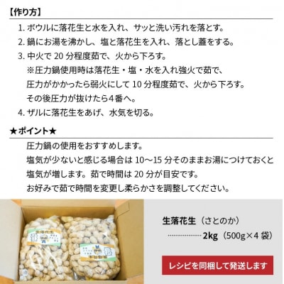 生落花生 さとのか2kg 高鮮度保持フィルム使用　耕地の美味しい野菜シリーズ第5弾　H132-029