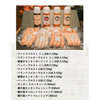 厳選三河豚ソーセージ&ステーキソース&ドレッシング 全12種 ミニサイズ お弁当に　H094-029