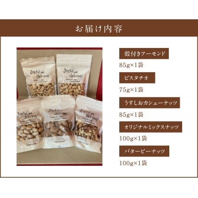 【バラエティセット】5種類の塩味つきナッツセット　H045-045