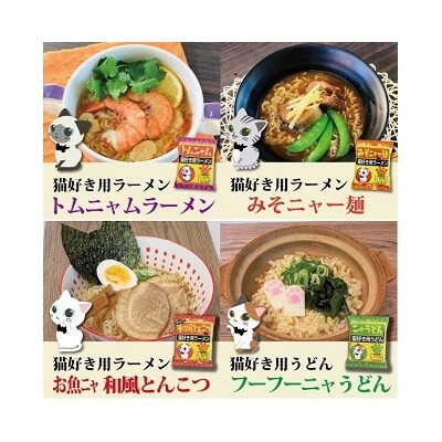 【猫好き用ラーメン&うどん】BOX付き!8食セット　H008-125