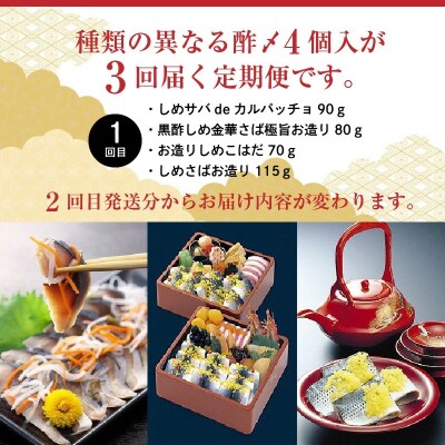 酢〆専門店のお試し・お楽しみ定期便 4種×3ヶ月　H021-036