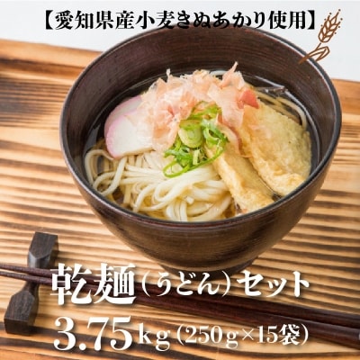 【乾麺】碧海の恵み うどん 愛知県産 徳用セット3.75kg(250g&times;15袋) H008-132