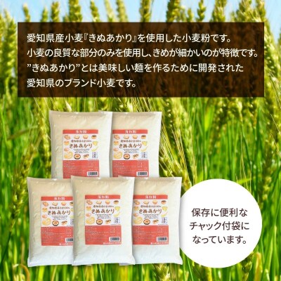 【小麦粉】愛知県産 きぬあかり 国産 薄力粉 1kg×5袋(計5kg) 　H008-131