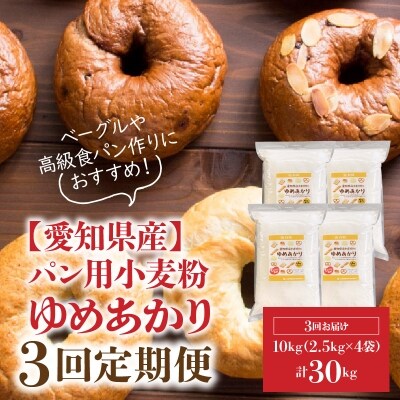 【小麦粉】愛知県産ゆめあかりパン用 強力粉 2.5kg×4袋(計10kg) 定期3回H008-144