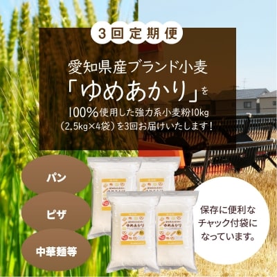 【小麦粉】愛知県産ゆめあかりパン用 強力粉 2.5kg×4袋(計10kg) 定期3回H008-144