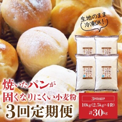 焼いたパンが固くなりにくい小麦粉 10kg(2.5kg×4袋) 定期便3回　H008-153
