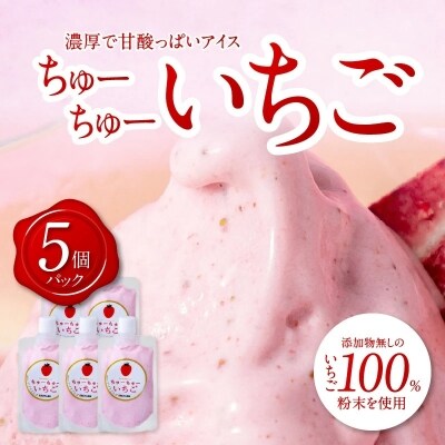 無添加物いちご100%粉末使用!SDGsを意識したアイス「ちゅーちゅーいちご5個」　H011-065