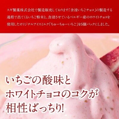 無添加物いちご100%粉末使用!SDGsを意識したアイス「ちゅーちゅーいちご5個」　H011-065